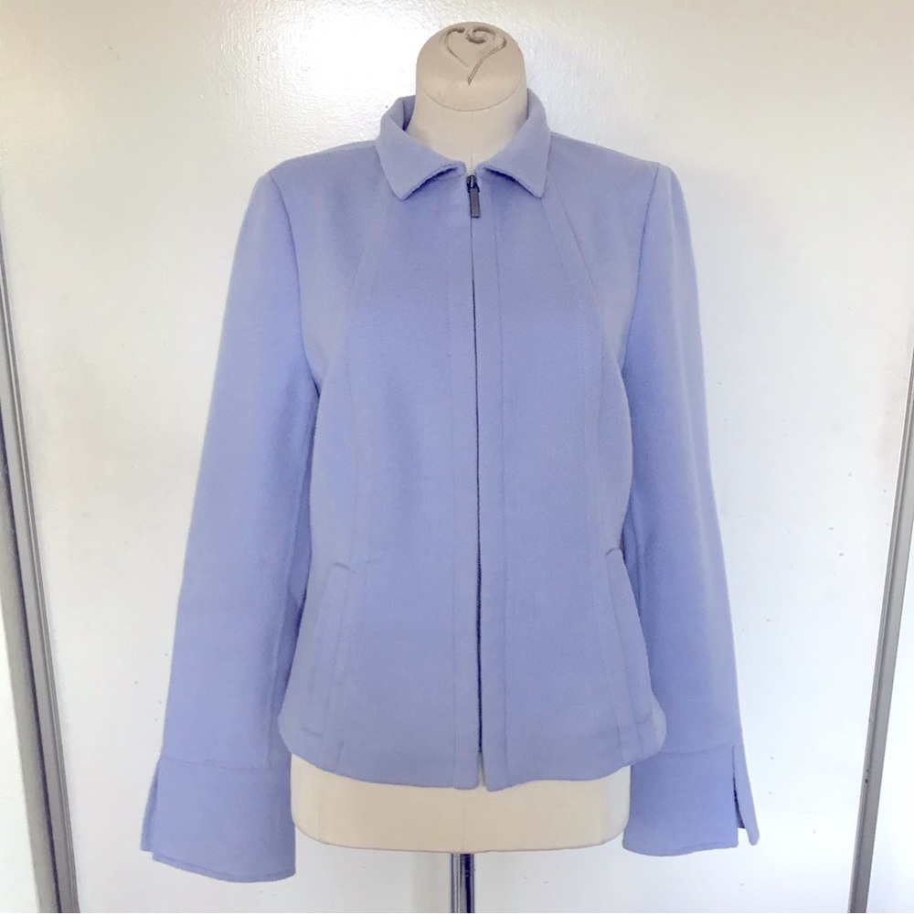 Carlisle Zip Front 100% Wool Motorcycle Jacket Periwinkle 2